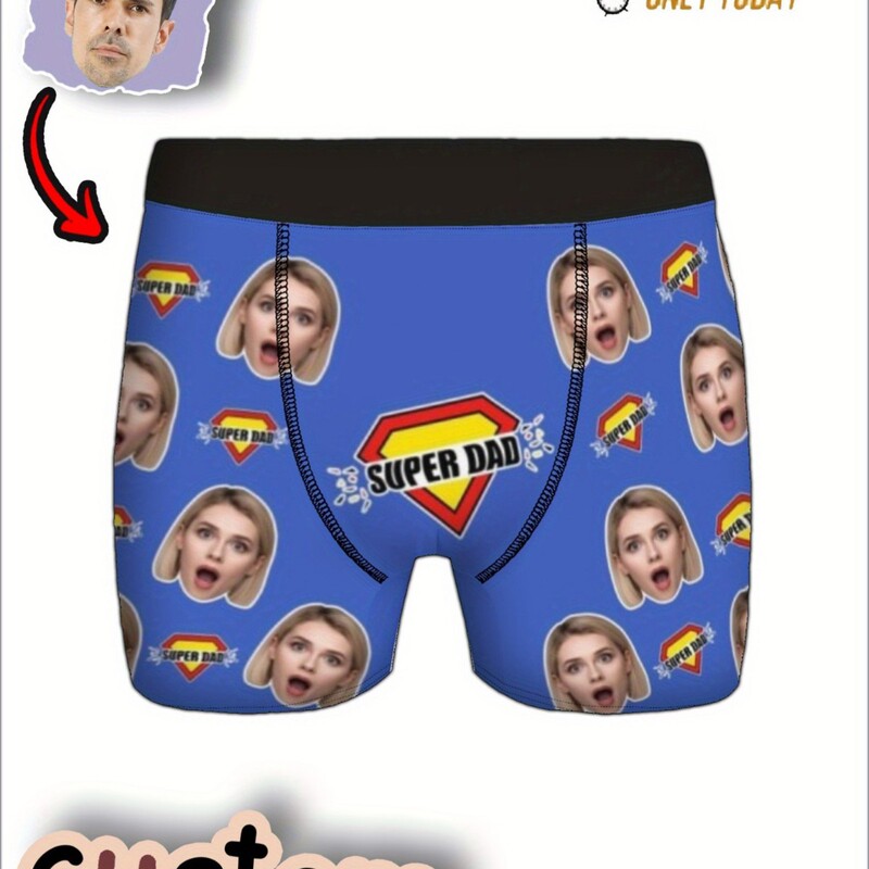 Cross-Border Foreign Trade Temu New Men's Boxer Briefs with Funny and Quirky Photos, Minimum Order One Piece, Men's Boxer Shorts
