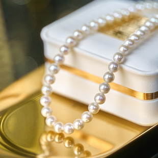 Nearly Perfectly Round Strong Light Zhuji Freshwater Pearl Necklace Slightly Flawed Pearls Wholesale 6-7mm Accessible Luxury Stacking DIY Beads
