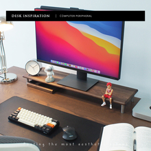 5V电脑显示器增高架黑胡桃木红桌搭美底座架子办公室桌面收纳置物