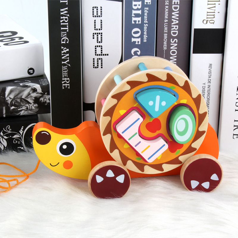 Juguetes educativos de los niños inteligencia arrastre animal bloque construcción forma geométrica juego remolque clasificación cognitiva al por mayor