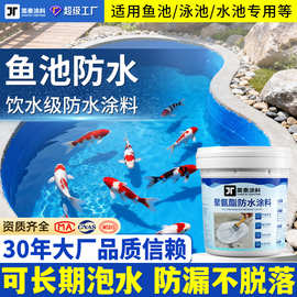 鱼池防水涂料可泡水屋顶水池游泳池防水胶刚性聚合物漏水补漏材料