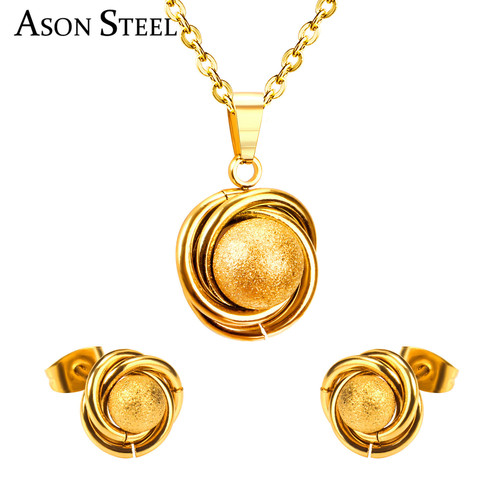 Stainless steel set cross-border hot selling simple fashion jewelry earrings necklace set decorations wholesale for women manufacturers
