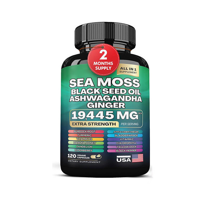 现货跨境喜来芝海藻胶囊sea moss capsule海苔膳食营养补充剂瓶装|undefined