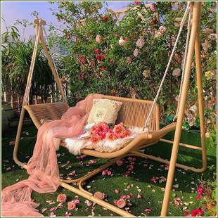 Adult Hanging Basket Swing Outdoor Courtyard Home Hanging Chair Double Rocking Chair Children's Outdoor Balcony Chair Iron Swing Swing
