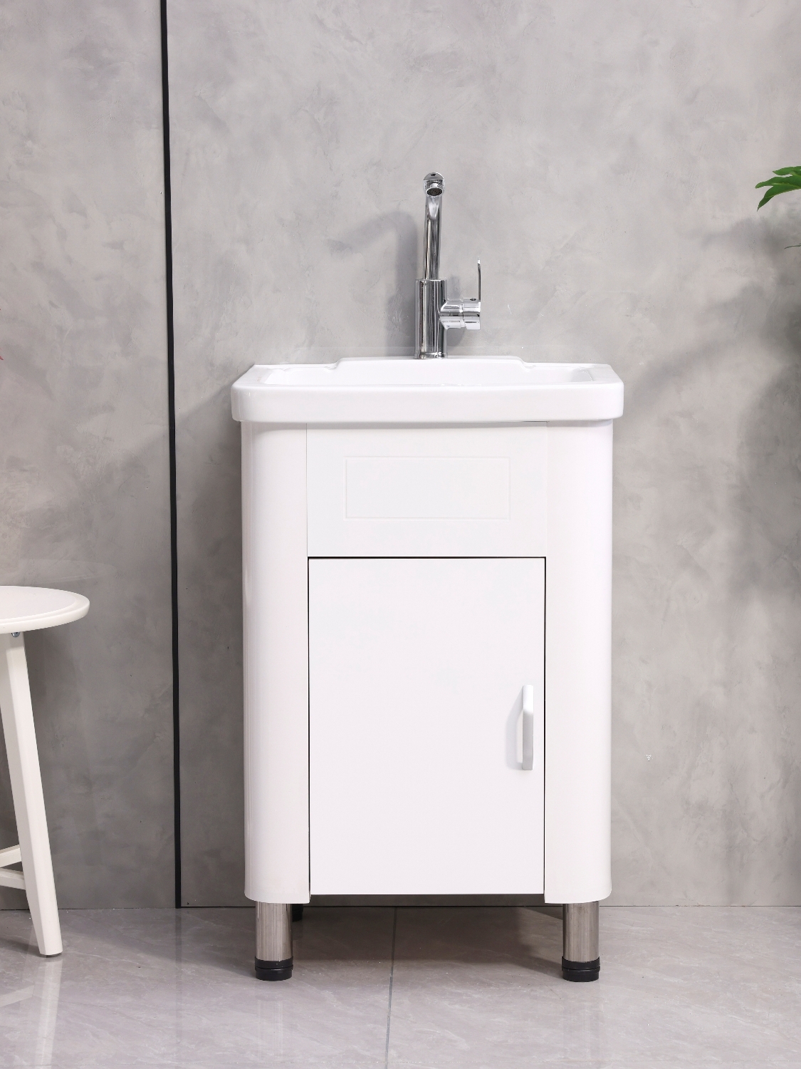 ✅ Ceramic Laundry Sink Integrated with Cabinet, Bathroom Cabinet Combination, Floor-Standing Deepened Sink, Pvc