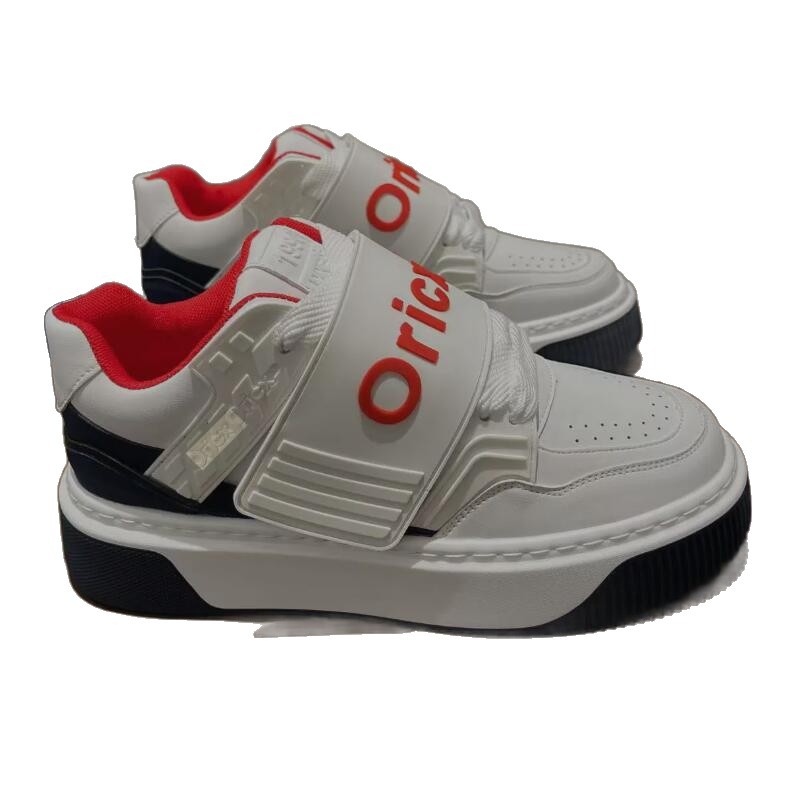 Zapatos de hombre cuatro estaciones nuevos zapatos de nicho al aire libre suela gruesa zapatos de pan casuales zapatos de cuero turístico de altura velcro zapatos blancos pequeños