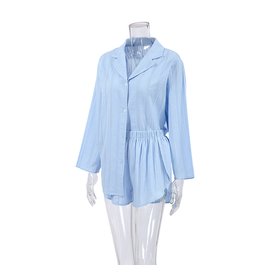 266g Weight Long Sleeve Sleeve Length Pajamas Lingerie Type Cotton Fabric Type Regular Top Length Shorts Sets Sets Type 2 Pieces Set Quantity Home, Sleeping Occasion Turndown Neckline Breathable Function Regular Fit Fit Type Solid Color Pattern Winter, Summer, Spring Season Women's Gender Simple Style Style Home Sleeping Women's Simple Style Solid Color Cotton Shorts Sets Pajama Sets 4