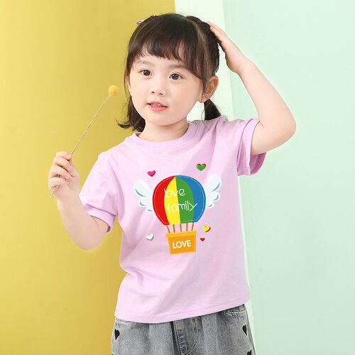 Hot air balloon kindergarten school sports meeting activities parent-child clothing short-sleeved summer clothing family of three family clothing T-shirt