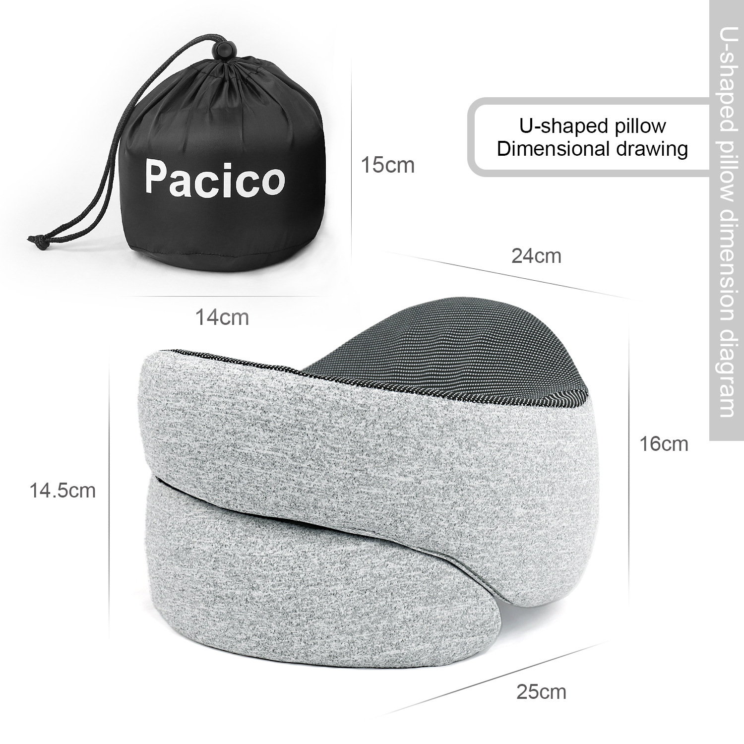 Nuevas almohadas transfronterizas en forma de U protegen la columna cervical almohada en forma de U almohada de memoria de algodón de rebote lento almohada en forma de U portátil fácil de almacenar almohada en forma de U image 4