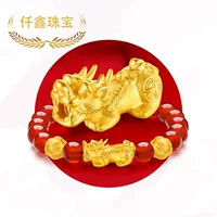 Qianxin ювелирные изделия золото 999 Золото Браслет Pixiu 3D ТВЕРДОЕ ЗОЛОТО DIY аксессуары Переводные бусины живой подарок оптовая продажа