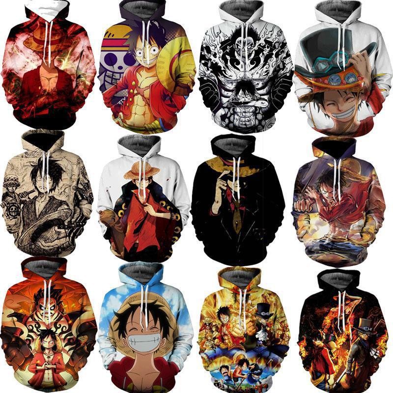 Cross-border foreign trade European and American men's and children's hoodies, One Piece Luffy series 3D printed men's hoodies
