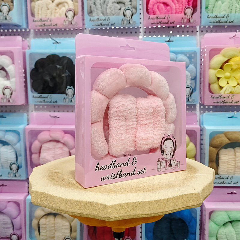 Nueva esponja de lavado de cara de Amazon, diadema de nubes, maquillaje de belleza, diadema de todo fósforo, diadema, horquilla, juego de caja de regalo