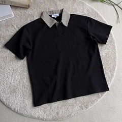 JTFS 千鸟格拼接polo领超爽冰感洛卡抗皱空气层短袖t恤老钱风男棉