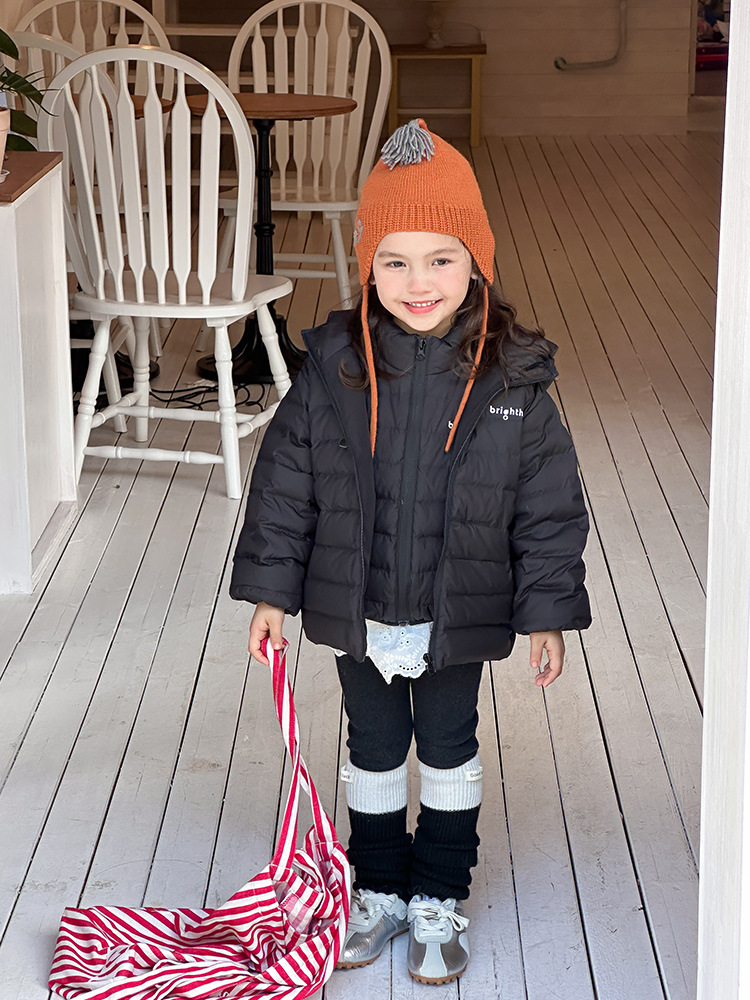 [en stock] Niñas nuevas normas nacionales 90 vello blanco de lana de invierno 2025 nuevo chaqueta de plumón infantil + chaleco