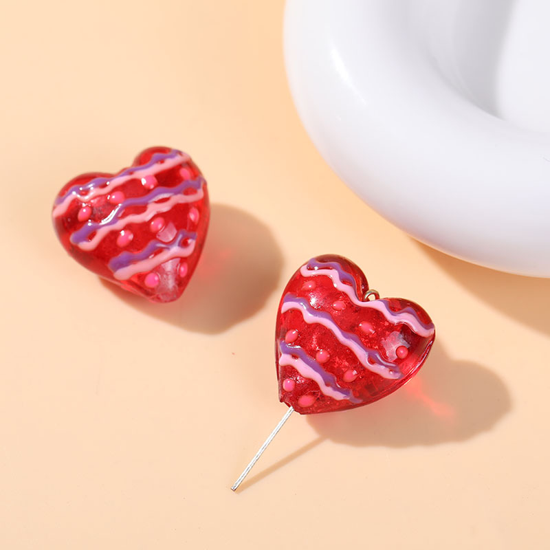 10g Weight Pendant, Beads Jewelry Making Type 20mm Jewelry Making Size DIY Jewelry Accessories Classification 1 Piece Quantity Glass Material Heart Shape Pattern Enamel Design Sweet Style 1 Piece 20mm Glass Heart Shape DIY Jewelry Accessories Pendant Beads 11