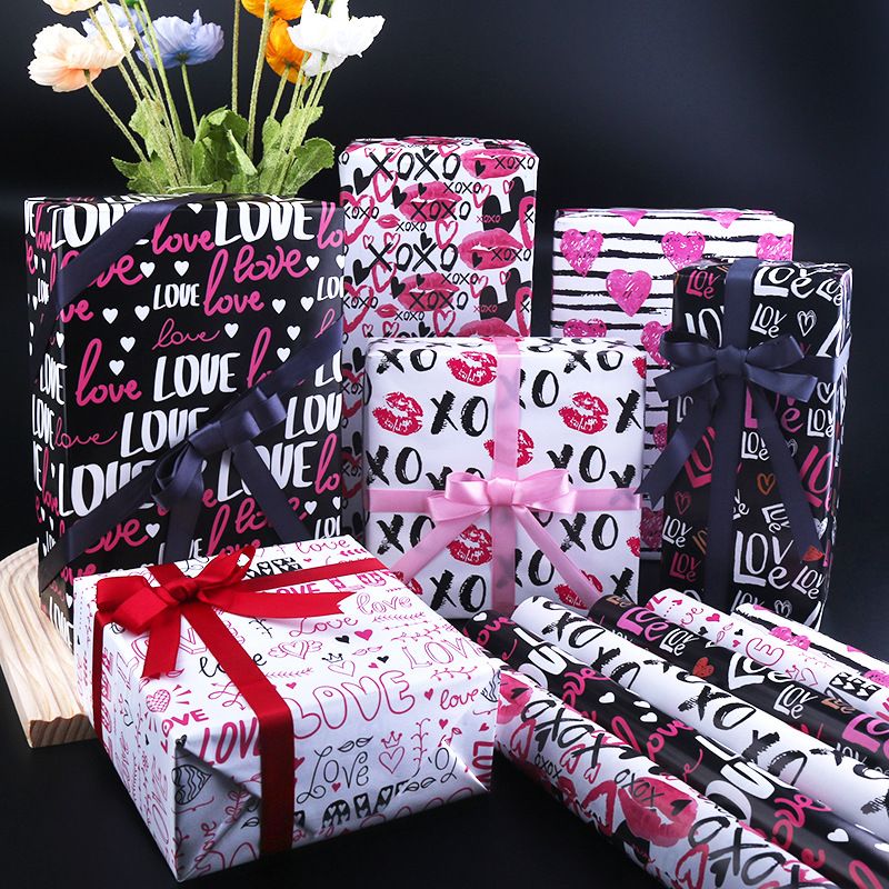 El día de San Valentín de papel recubierto de papel de regalo Amazon nuevo clásico regalo de cumpleaños de vacaciones de papel de regalo