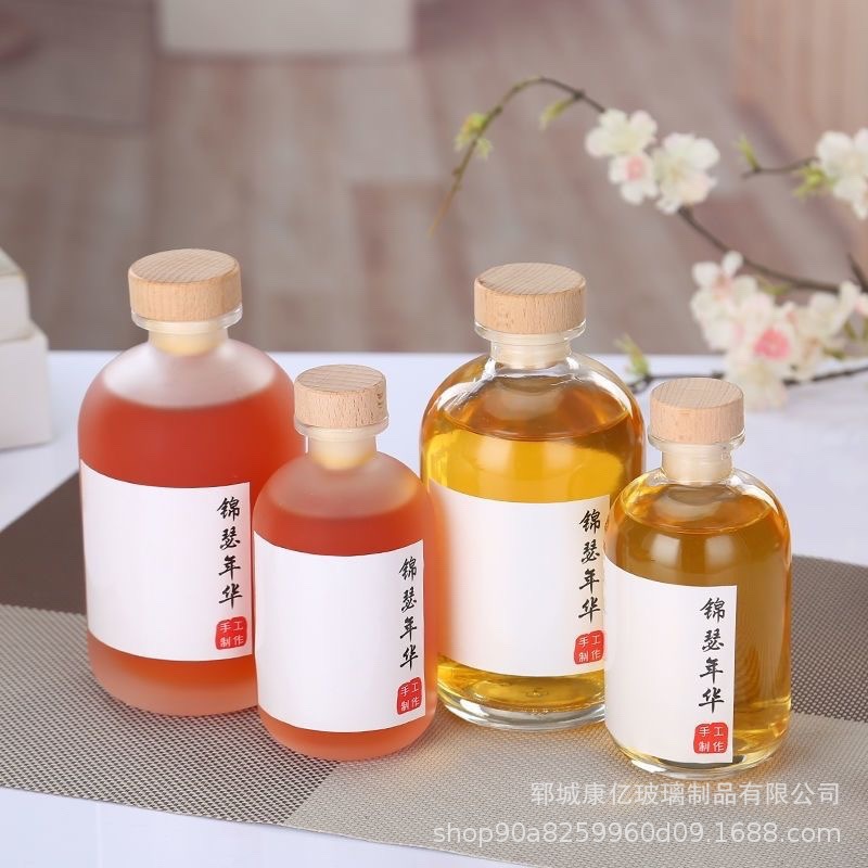 蒙砂玻璃瓶生产果酒瓶饮料空瓶250ml-500ml 加厚葡萄酒瓶批发