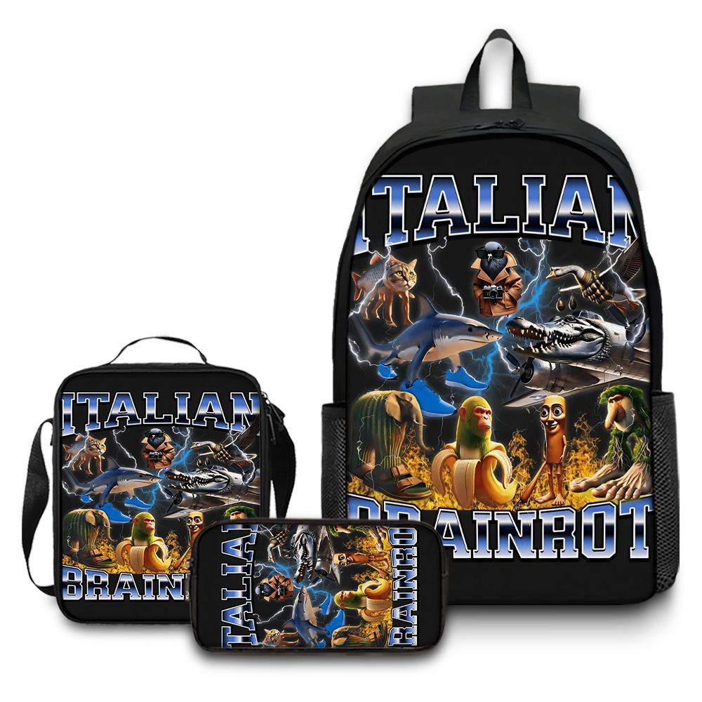 Nuevo producto transfronterizo Italian Brainrot Mochila con estampado digital
