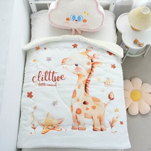 Cross-Border New Baby Comfort Quilt, Zou Bu Silk Cotton Baby Quilt, Customizable Logo Kindergarten Children's Small Quilt