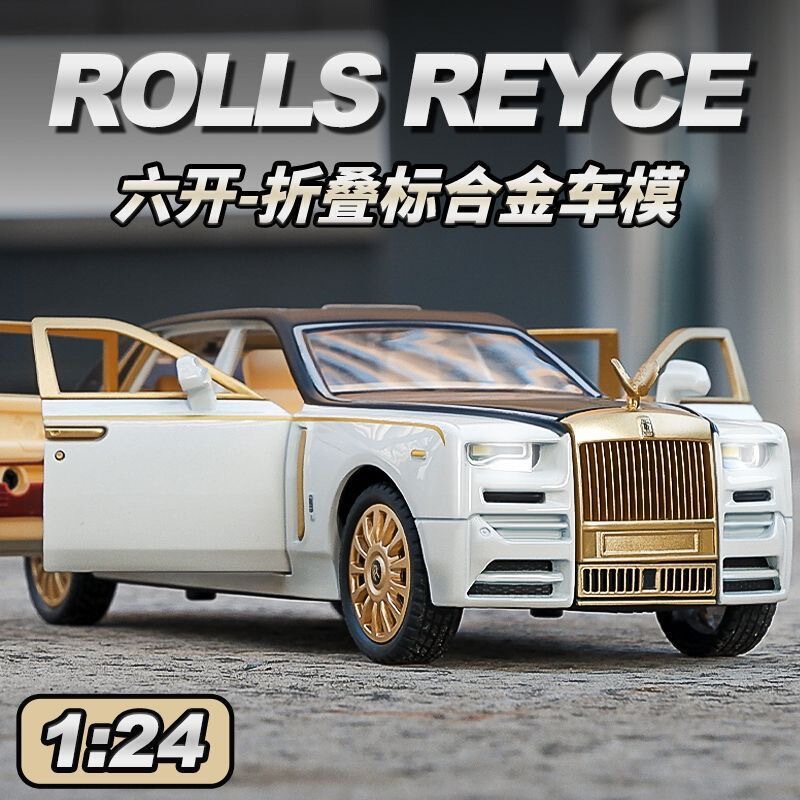 1:24 Artificial Model Rolls-Royce Alloy Phantom Car Model Pull-Back Ornaments Sound and Light Kidsren's Toys for Boys