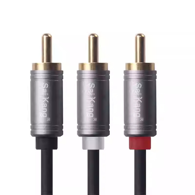 工厂批发AV模拟音频莲花线一分二单莲花公转双莲花公音响音频连接