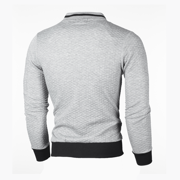 Herrenbekleidung, neues Sweatshirt mit Reißverschluss und Stehkragen, Sweatshirtjacke, lässige karierte Strickjacke für Herren_voghion.com