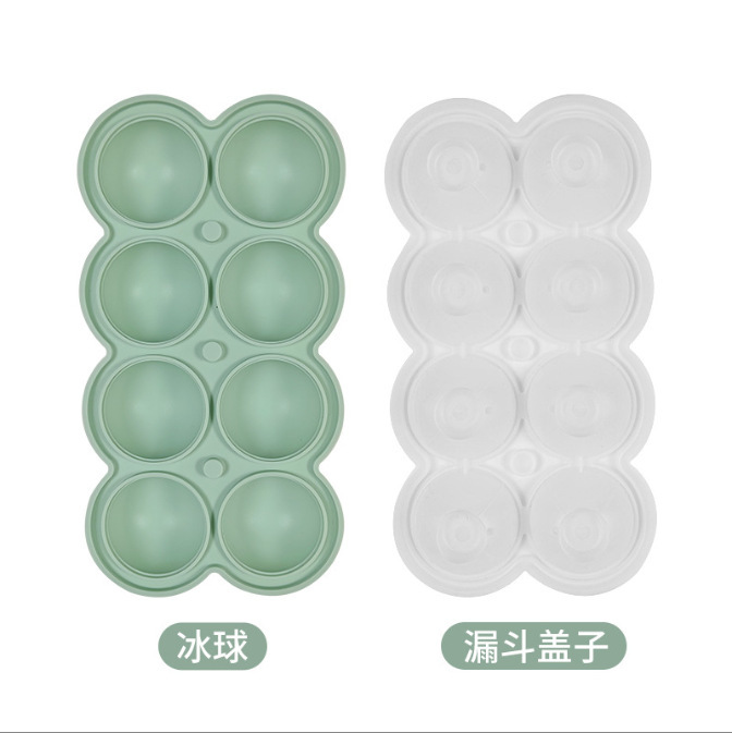 国境を越えた売れ筋の 4 ボール製氷皿大型アイスボール食品グレードのシリコーンラウンド製氷皿アイスボックス漏斗製氷皿型|undefined