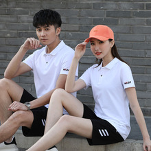 纯棉运动套装男夏季情侣同款运动服女POLO衫短裤休闲两件套时尚潮