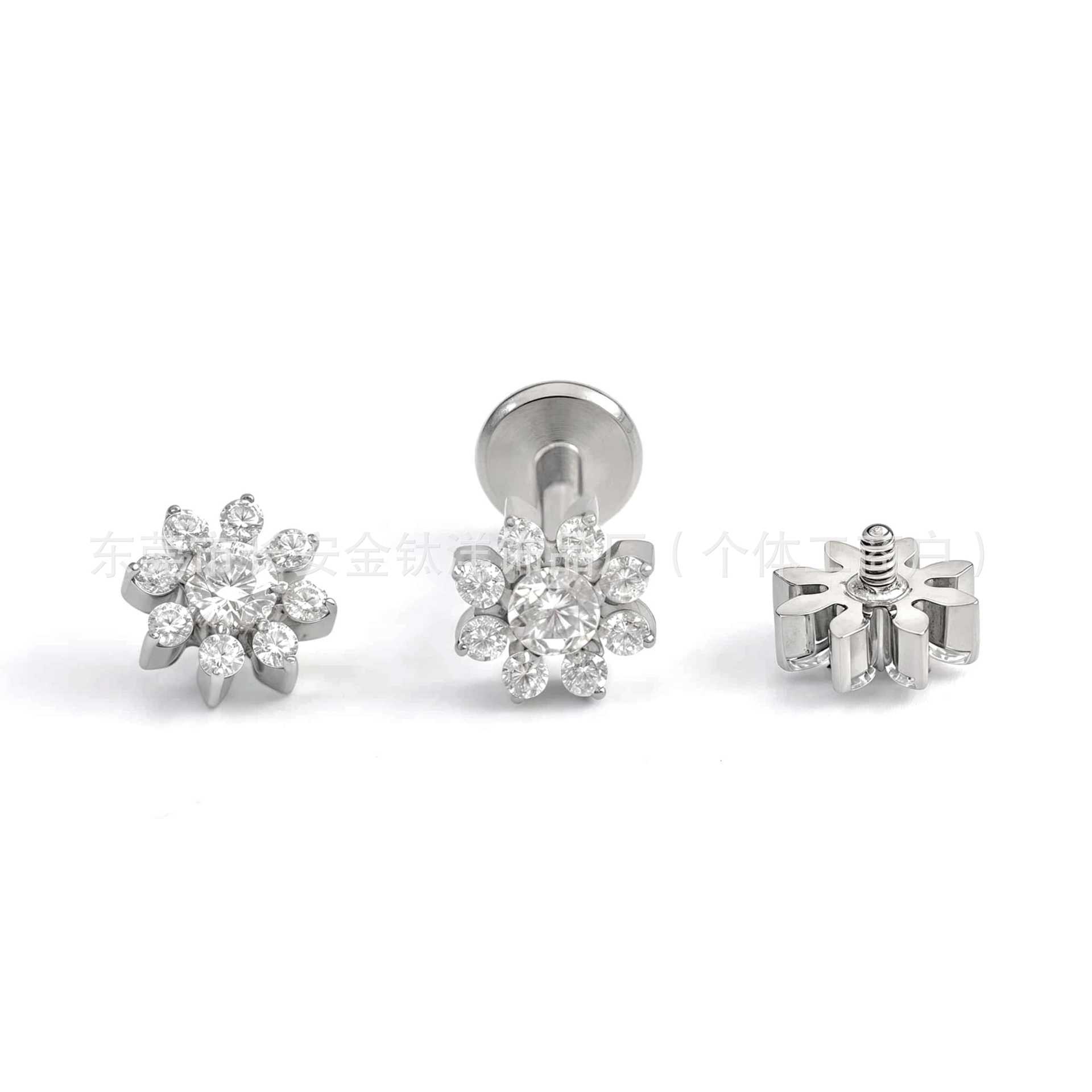 Pointed titanium steel lip stud product view
