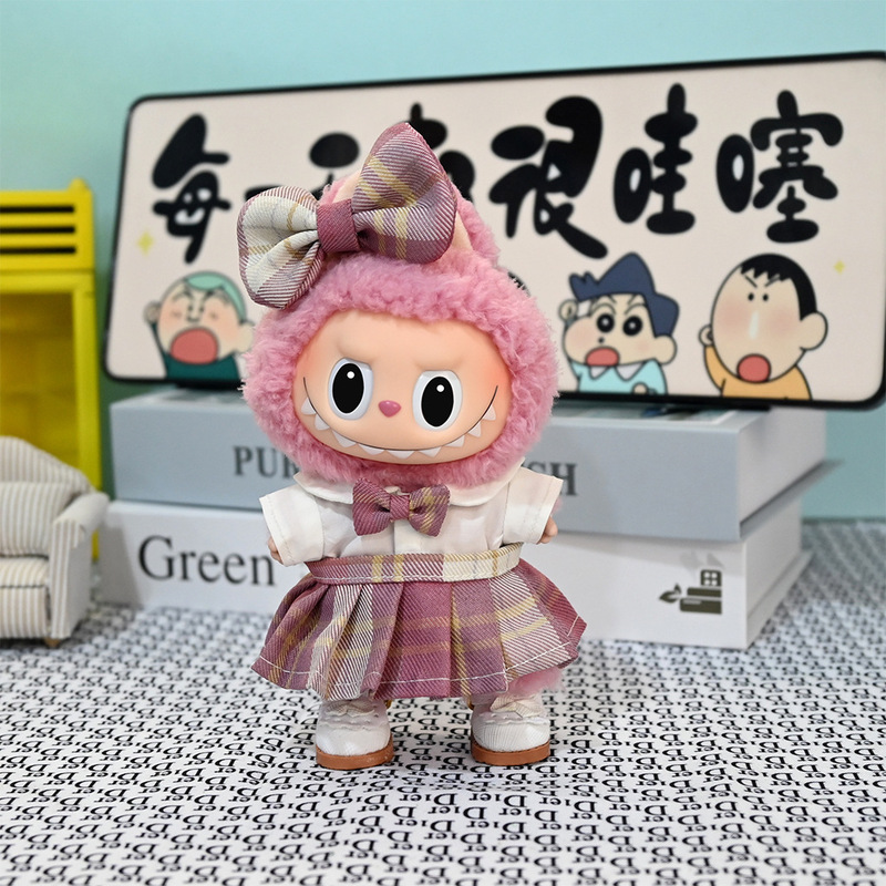 洋服のみ】ペンダント LABUBU 洋服 春スイートサスペンダースカート 17CM ラブブ着替えサスペンダースカート おしゃれ|undefined