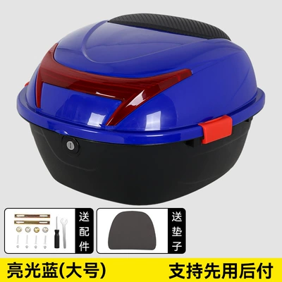 Storage Box, Scooter Tail – Electric car tail box - large-trunk-dark-blue-35-liters-universal-model-with-tailstock