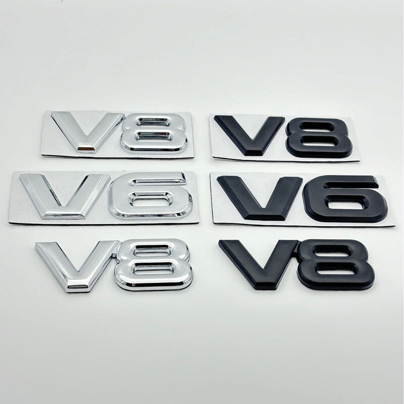 車の個性v 8 v 6標識の車はエンジンを貼って大きい排気量の車の標識の側の標識を貼ってテールマークの金属の標識を改造します。|undefined