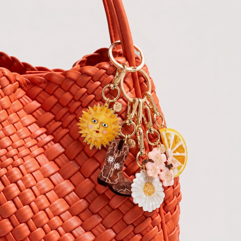 New Summer Vacation Style Sun Lemon Daisy Cowboy Boot Design Creative Acrylic Bag Charm Pendant New Summer Vacation Style Sun Lemon Daisy Cowboy Boot Design Creative Acrylic Bag Charm Pendant