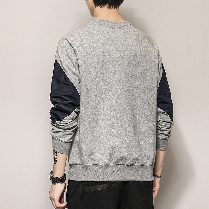 Suéter de cuello redondo de moda moda masculina de manga larga suelta impresión casual LOGO