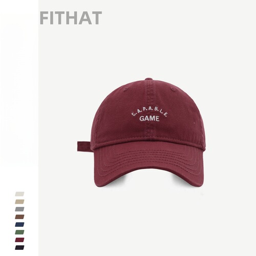 Unisex minimalist versatile fashionable letter embroidery washed soft brim baseball cap four-season version Korean style bucket hat