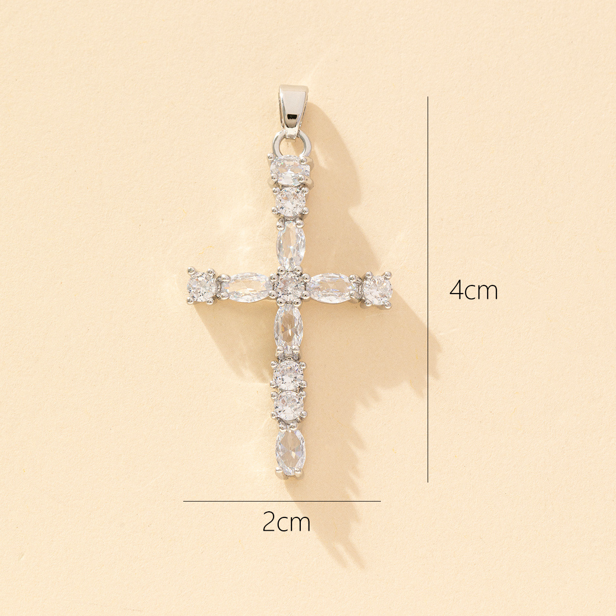 1 Piece Copper Zircon Cross Pendant display picture 16