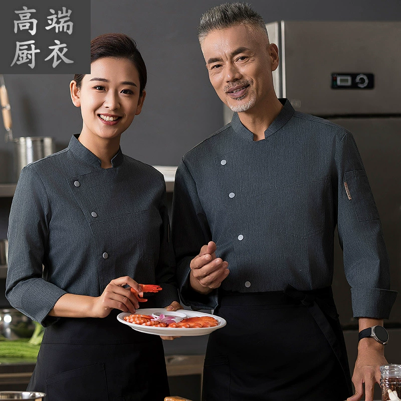 Одежда для шеф-повара высокого класса отель рабочая одежда для шеф-повара с длинным рукавом Большие размеры столовая Ресторан задняя кухня кухонная одежда осенняя и зимняя одежда мужская