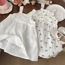 女童夏装连衣裙宝宝洋气儿童个性潮韩版花朵蝴蝶结波点公主吊带裙