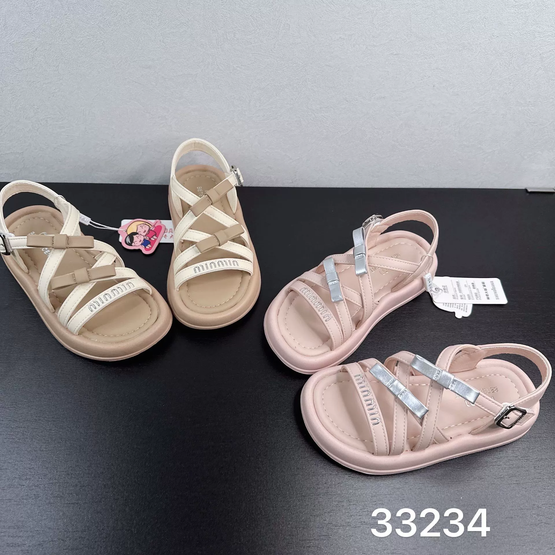 33234 летняя пляжная сандалия для девочек с открытым носком противоскользящие 2025 новая детская мода дикие повседневные сандалии