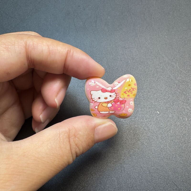 竖孔UV双面彩印卡通蝴蝶DIY手工串珠串笔钥匙链发绳饰品配件材料|undefined