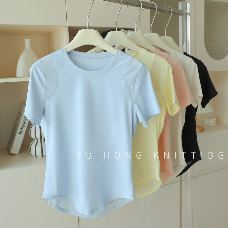 Sports Short-Sleeved Women's Summer 2026 New Mesh Running T-Shirt Professional Fitness Clothing Quick-Drying Training Top T-Shirt Sports Short-Sleeved Women's Summer 2026 New Mesh Running T-Shirt Professional Fitness Clothing Quick-Drying Training Top T-Shirt