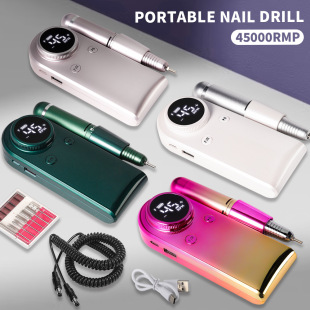 New Nail Polisher Electric Portable Professional Nail Remover Nail Tool Set 45000 High Speed