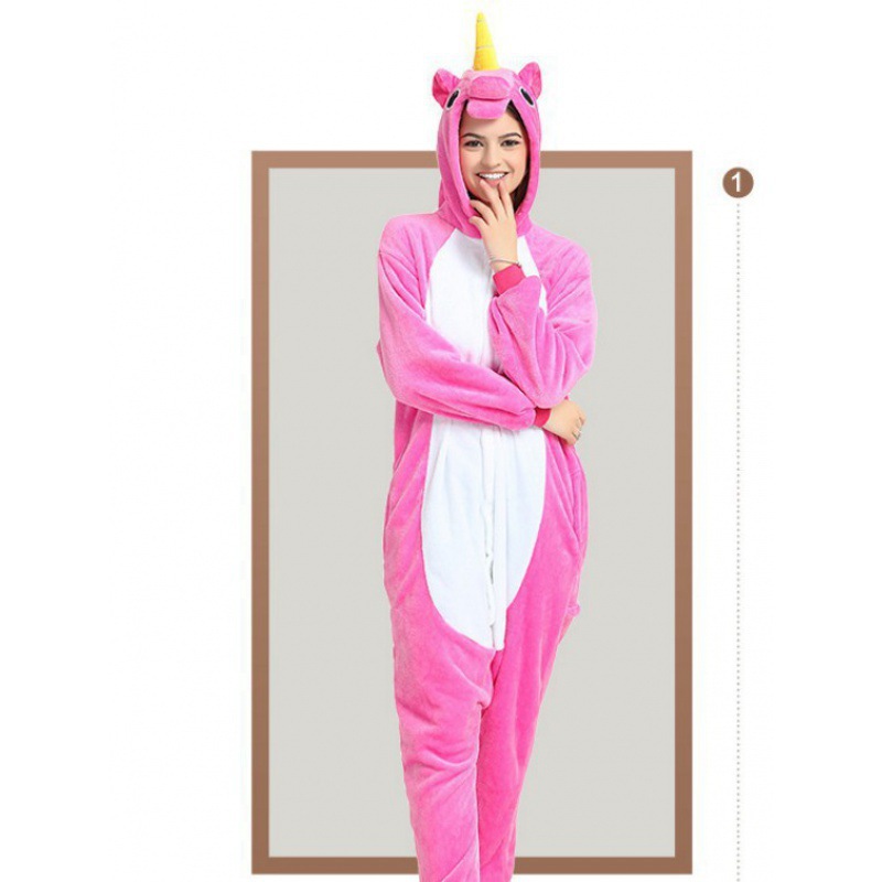 Otoño e Invierno de los niños de dibujos animados animal de una pieza pijamas Arco Iris Tianma franela León lindo manga larga homewear apoyo