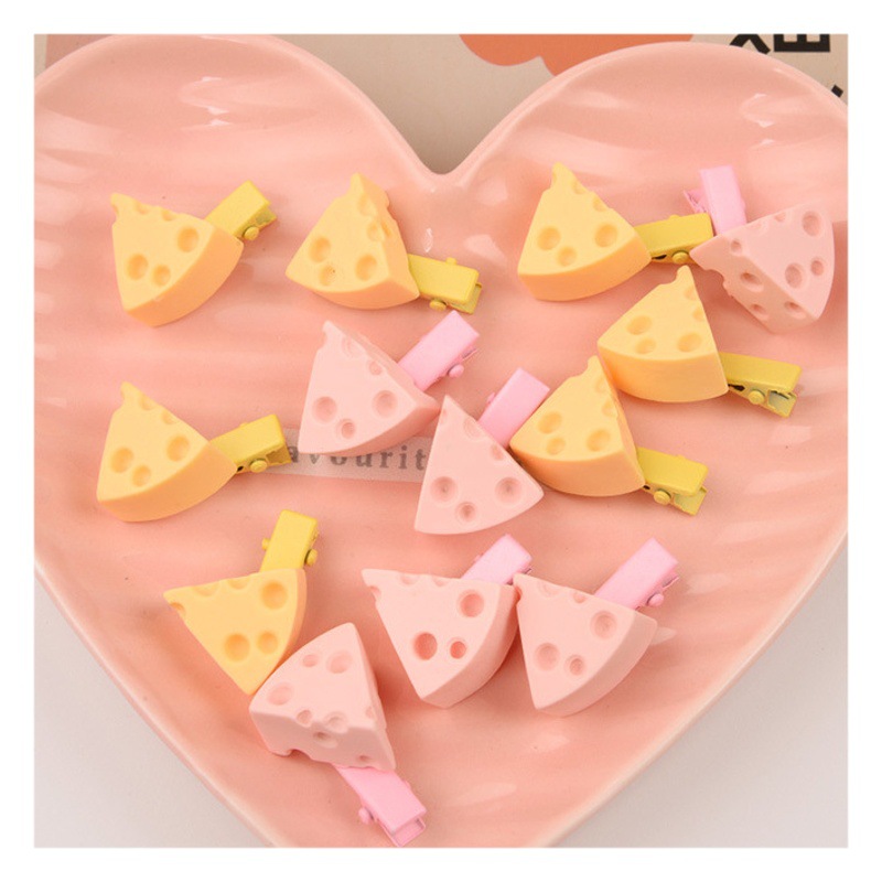 Queso infantil clip lateral de horquilla pequeña Corea del Sur ins dulce niña corazón lindo lado Bangs clip de pico de pato horquilla