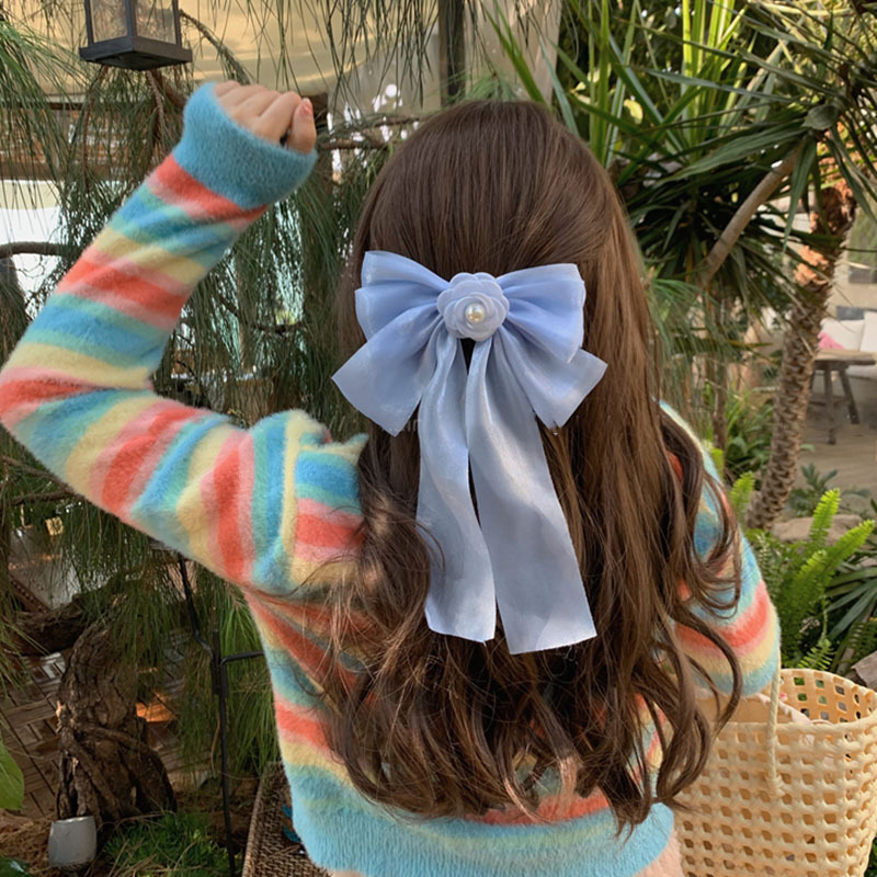 Retro Solid Color Cloth Bowknot Hair Clip display picture 3