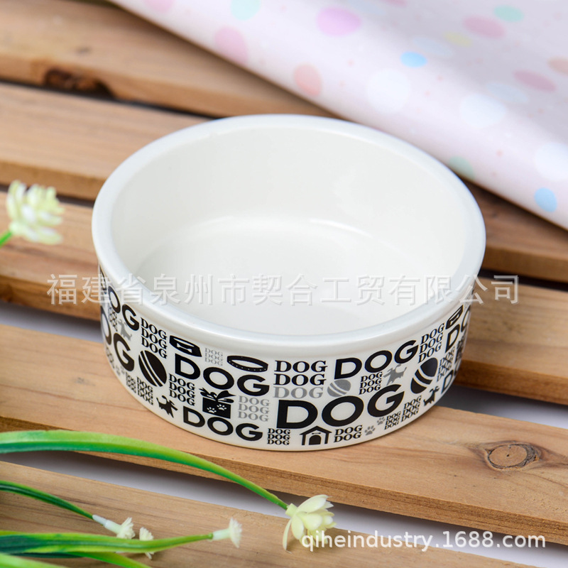 Tazón de gato Tazón de comida para mascotas de cerámica Tazón de perro Tazón de gato Tazón de agua Boca inclinada Protección de pie alto Marco de madera de columna Tazón doble personalizado