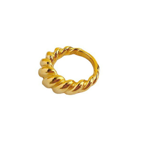 Simple titanium steel ring female croissant 18k gold niche high-end cool style ring personalized internet celebrity jewelry