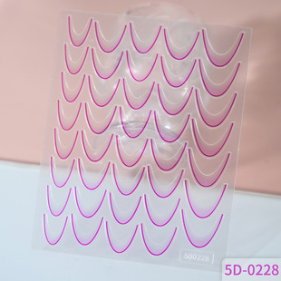 爆款14色法式美甲貼紙ins風薄韌浮雕指甲貼花少女美甲便利貼片