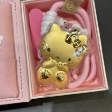 水贝同款999黄金KT猫手机链公主请发财kt猫钥匙扣挂件生日礼物