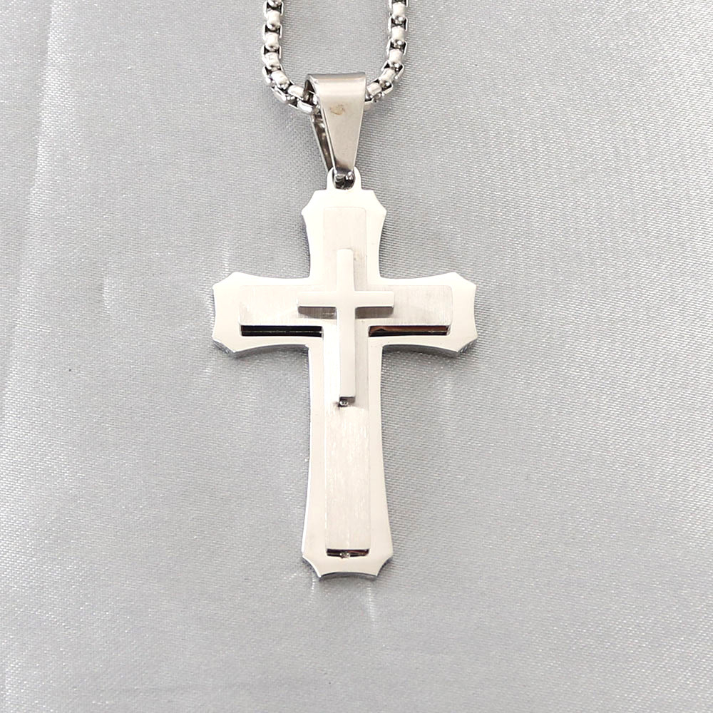Retro Simple Style Cross Stainless Steel Plating Pendants display picture 2